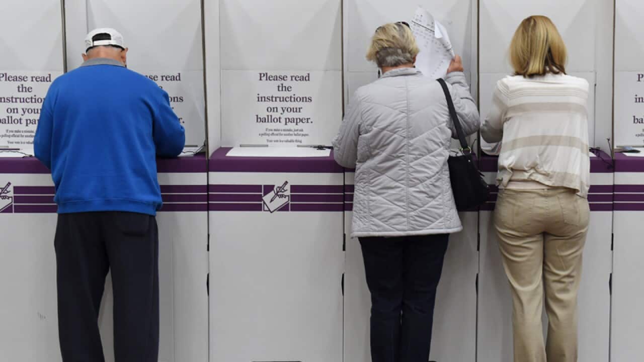 Voters cast their ballots in the federal election