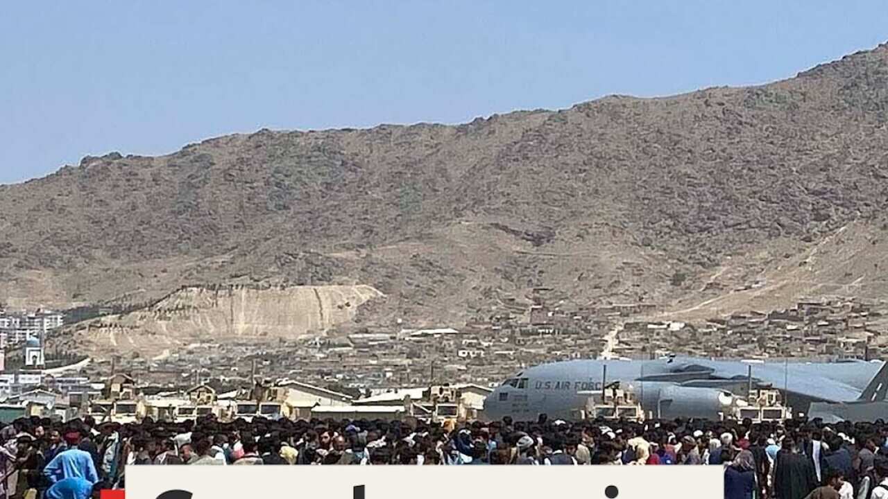 Crowds remain camped outside Kabul airport