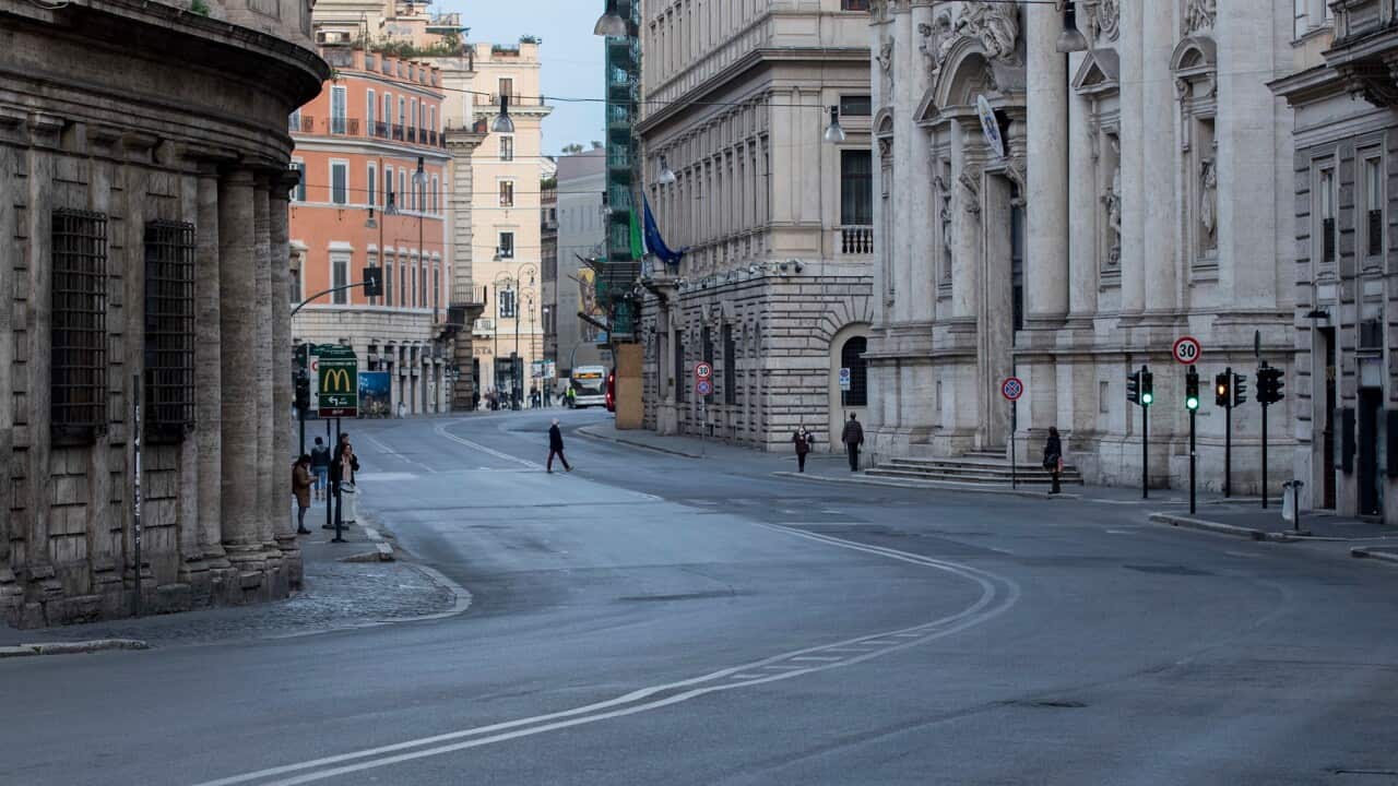 Street of Rome in lockdown