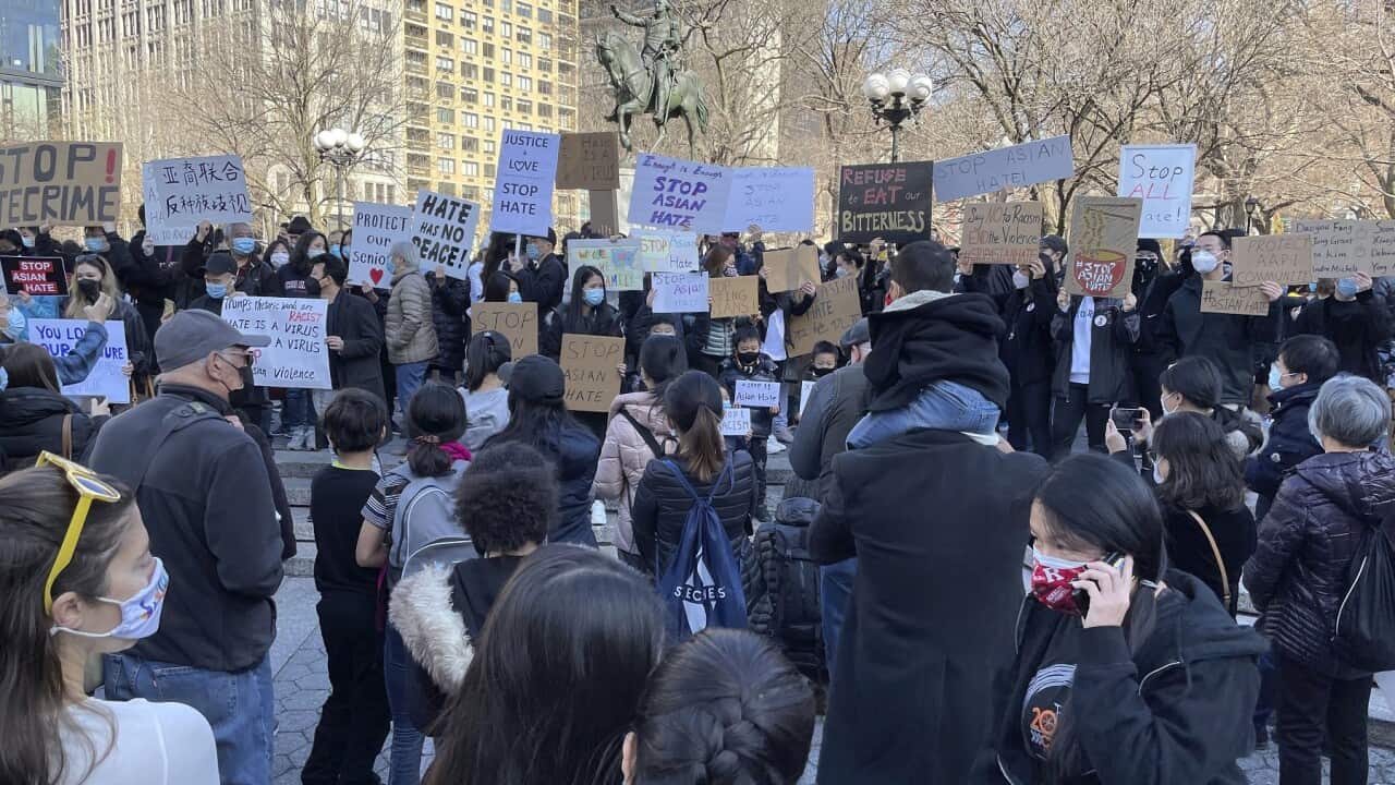 An anti-racism protest in New York City