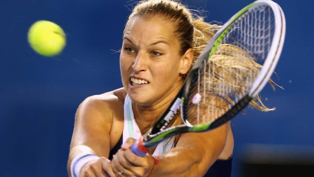 Dominika Cibulkova in action at the Australian Open