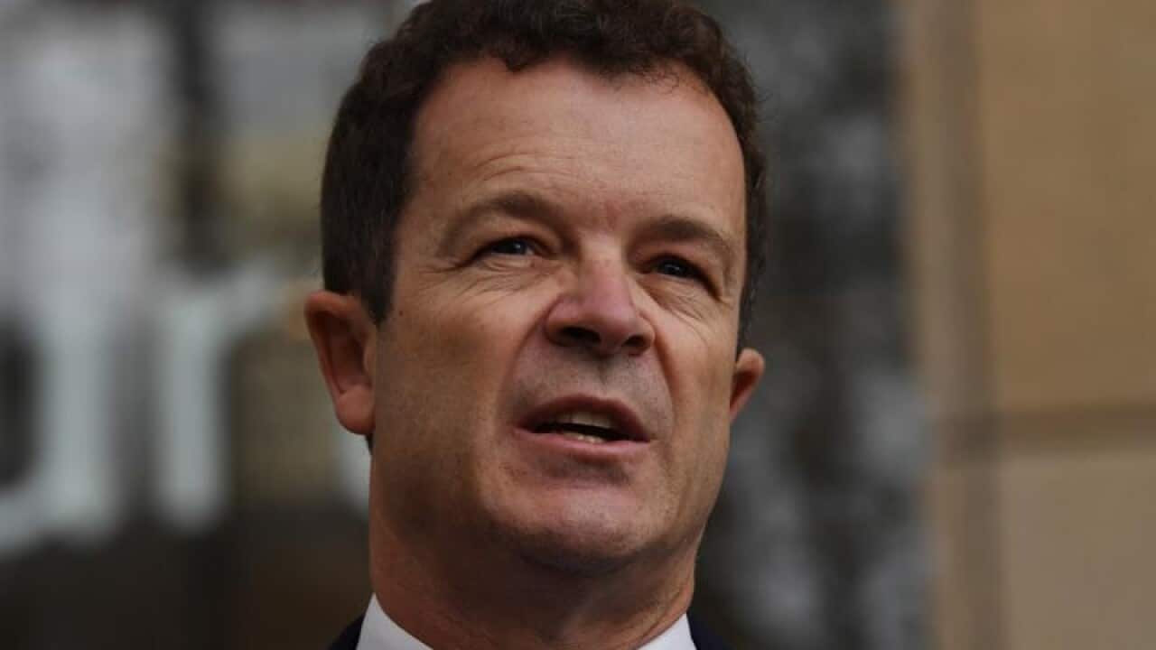 NSW Attorney-General Mark Speakman speaks to the media.