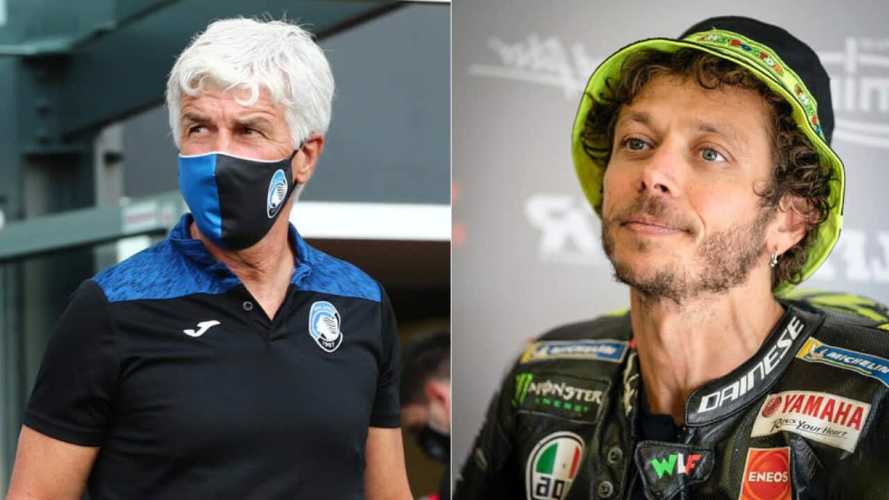 Gian Piero Gasperini e Valentino Rossi