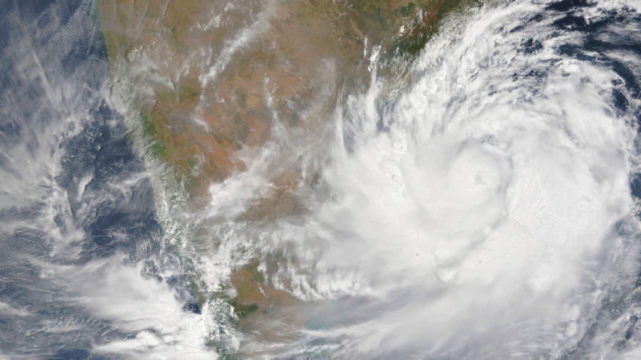 A satellite view of Cyclone Fani