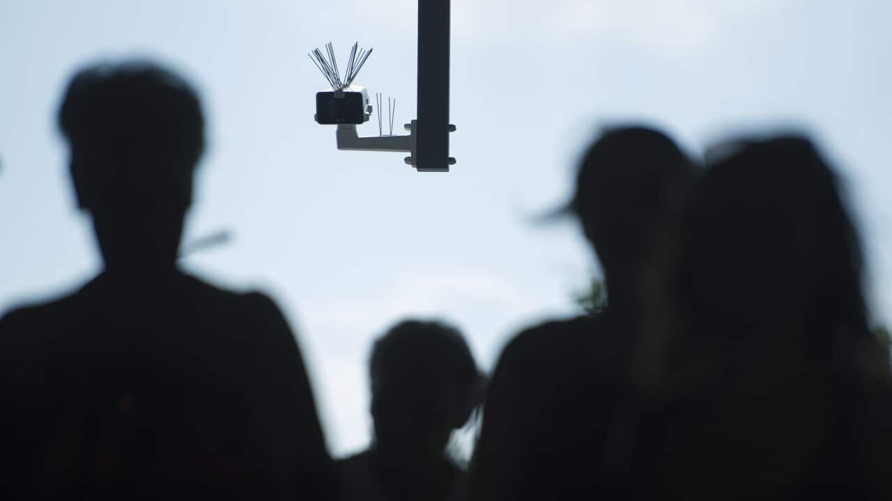 A facial recognition technology test.