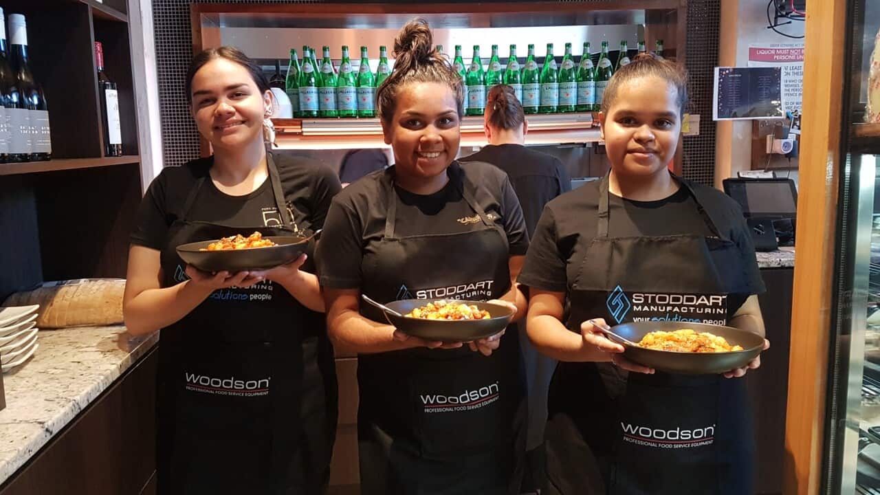 Hospitality students (L-R) Aislin Aspel, Shakaya Walsh, Leesha Goldsmith