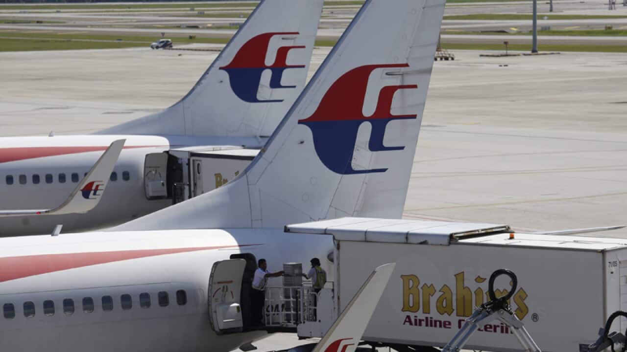 Malaysian Airlines aircraft in Kuala Lumpur International Airport