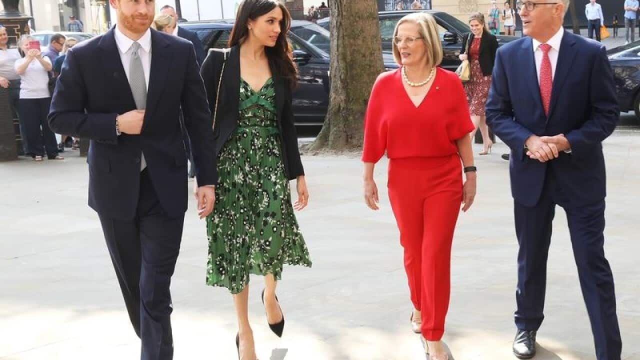 Prince Harry, Meghan Markle and Lucy and Malcolm Turnbull in March.