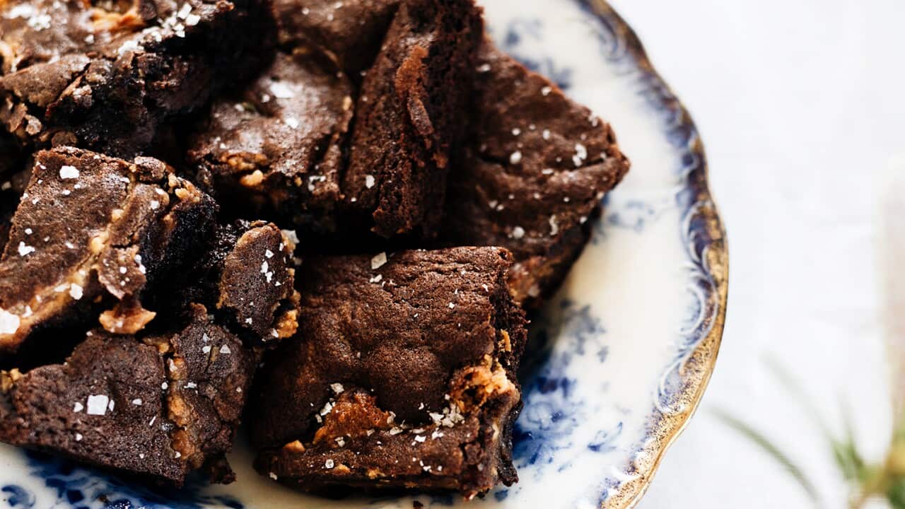 Peanut butter and honey brownies SBS Food