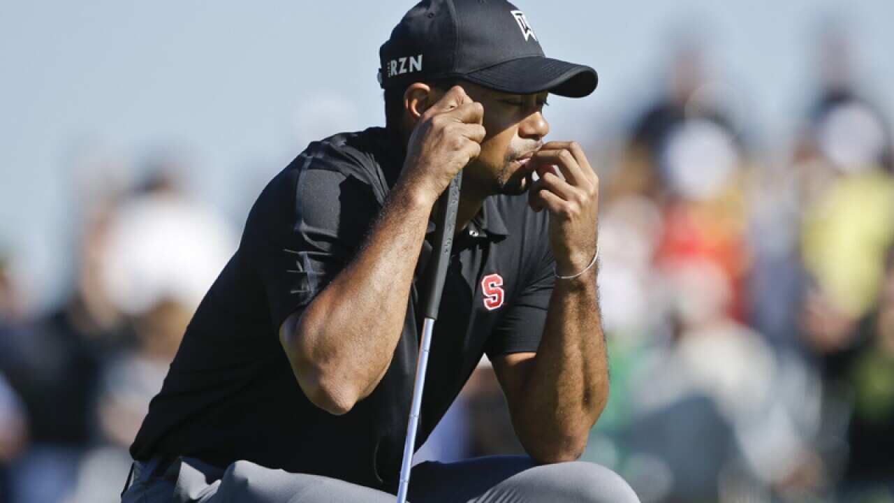 Tiger Woods during the Farmers Insurance Open golf tournament