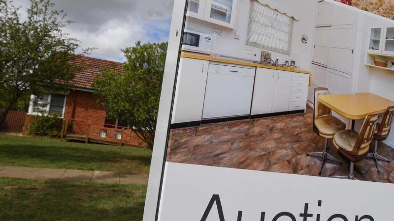 A real estate advertising board