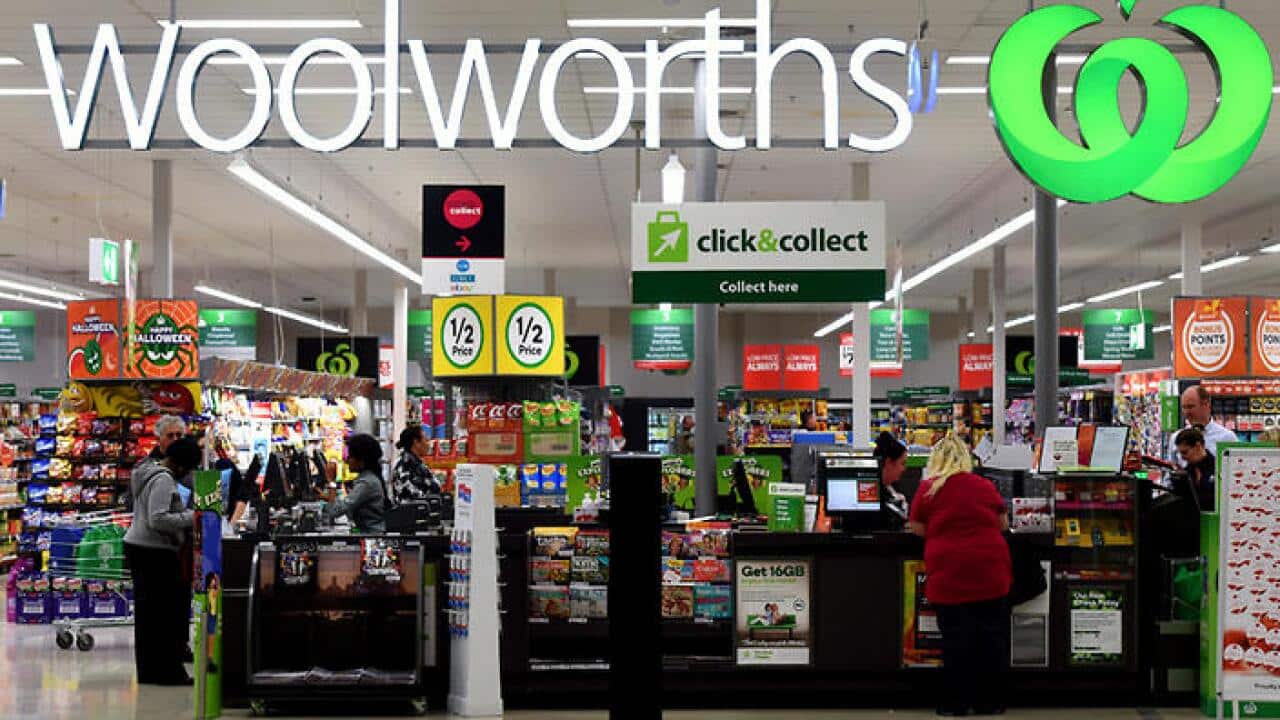 A Woolworths shop is seen in Canberra, Friday, Oct. 28, 2016. (AAP Image/Lukas Coch) NO ARCHIVING