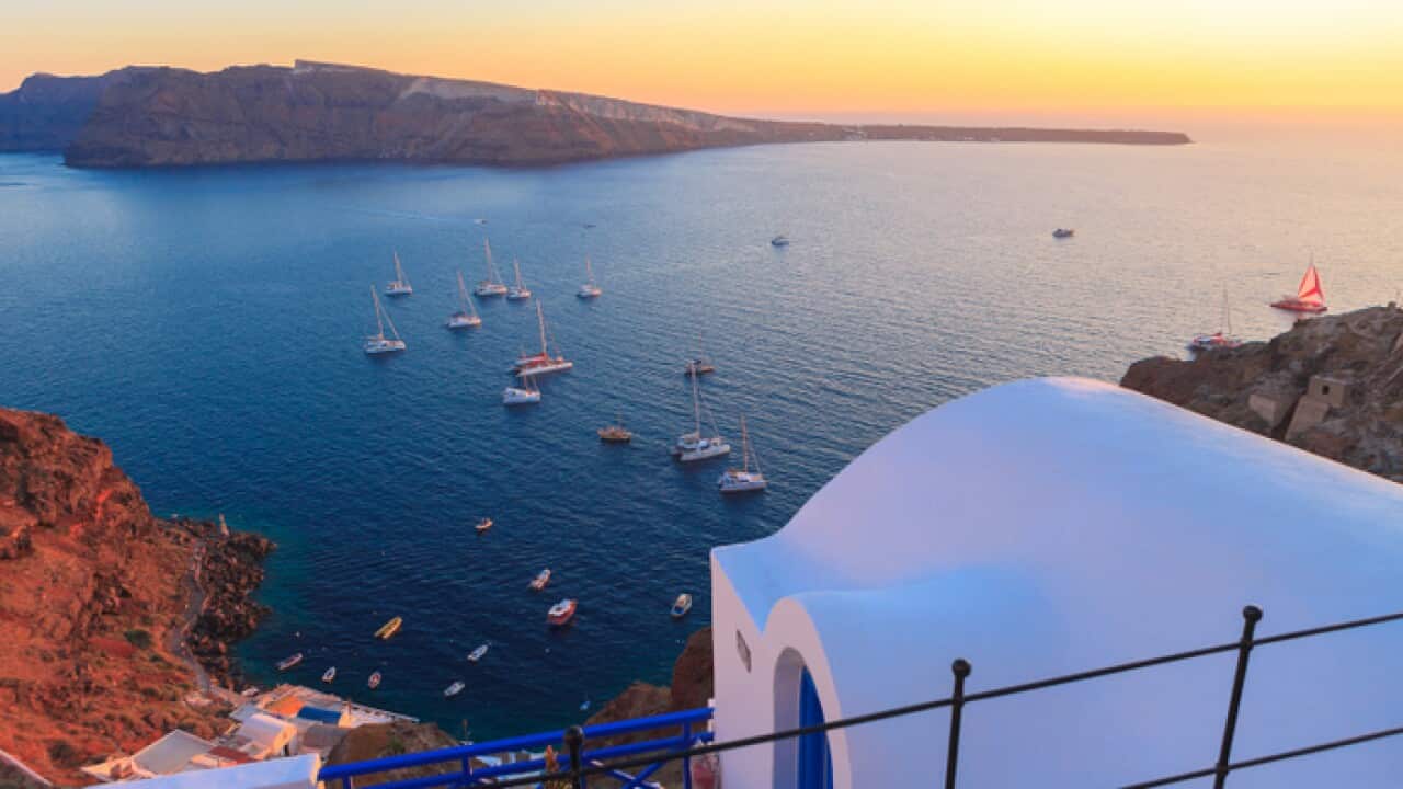 Santorini island.