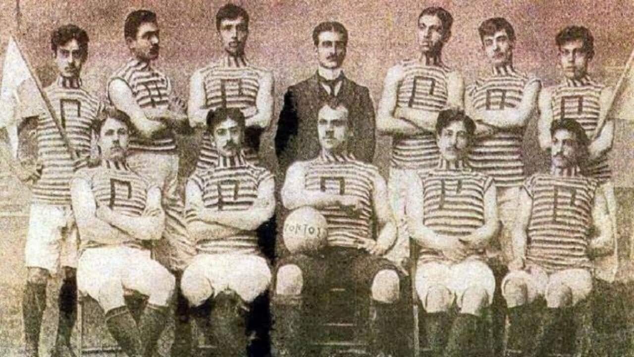 Πόντιοι ποδοσφαιριστές. Φωτογραφία από τις αρχές του 20ού αιώνα.