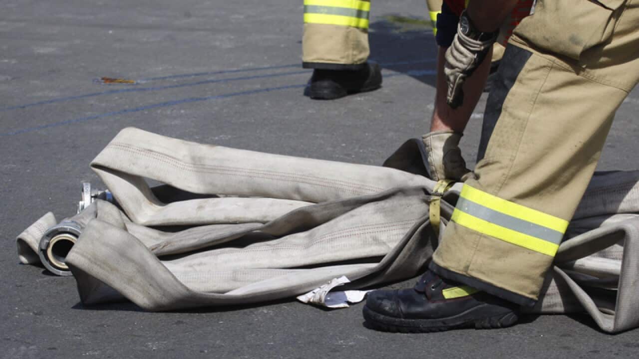 Fire crews at the scene of a fire