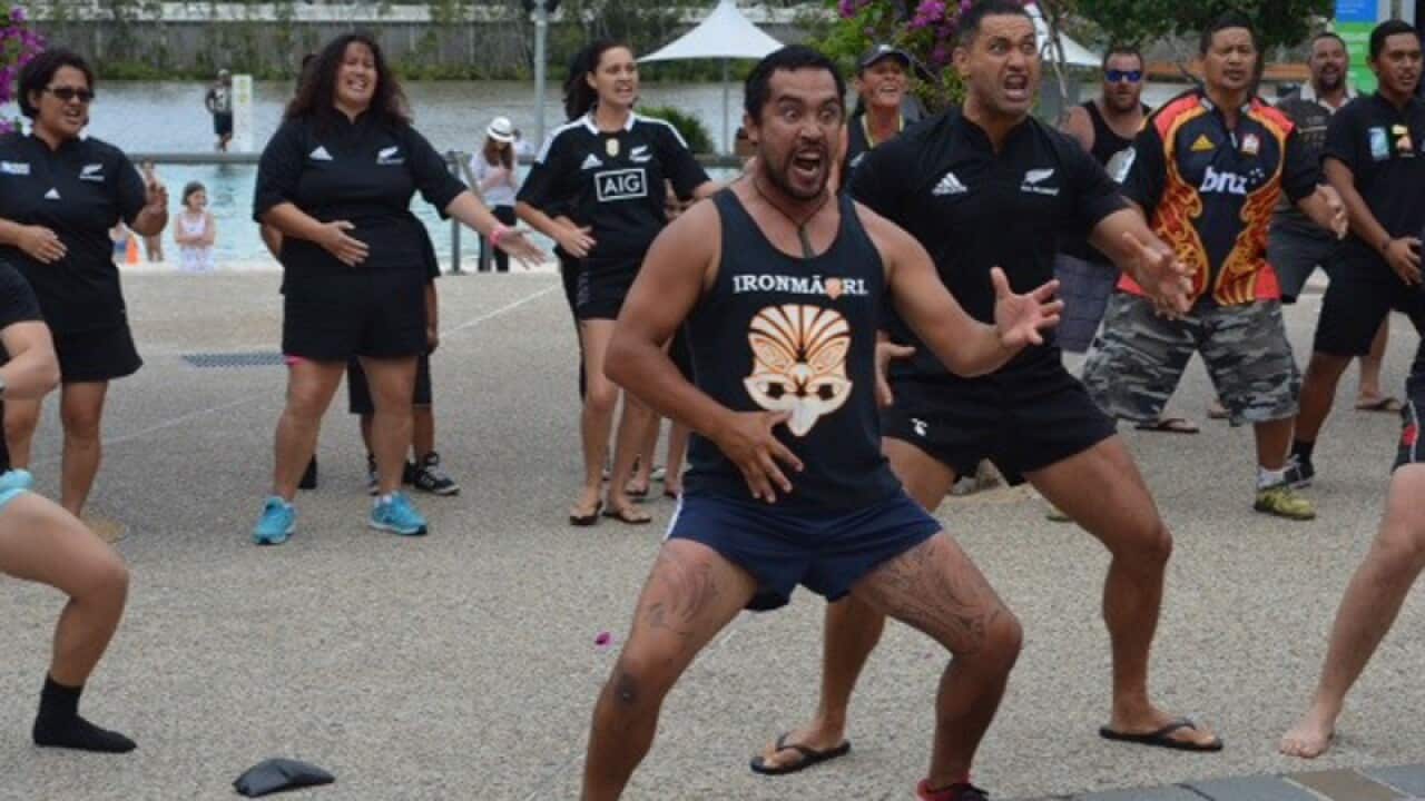 New Zealand Rugby fans perform a haka