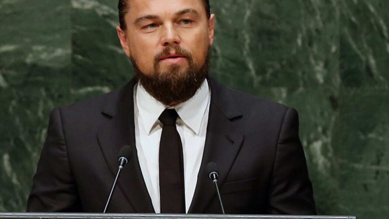 Leonardo DiCaprio at the UN climate change summit in New York