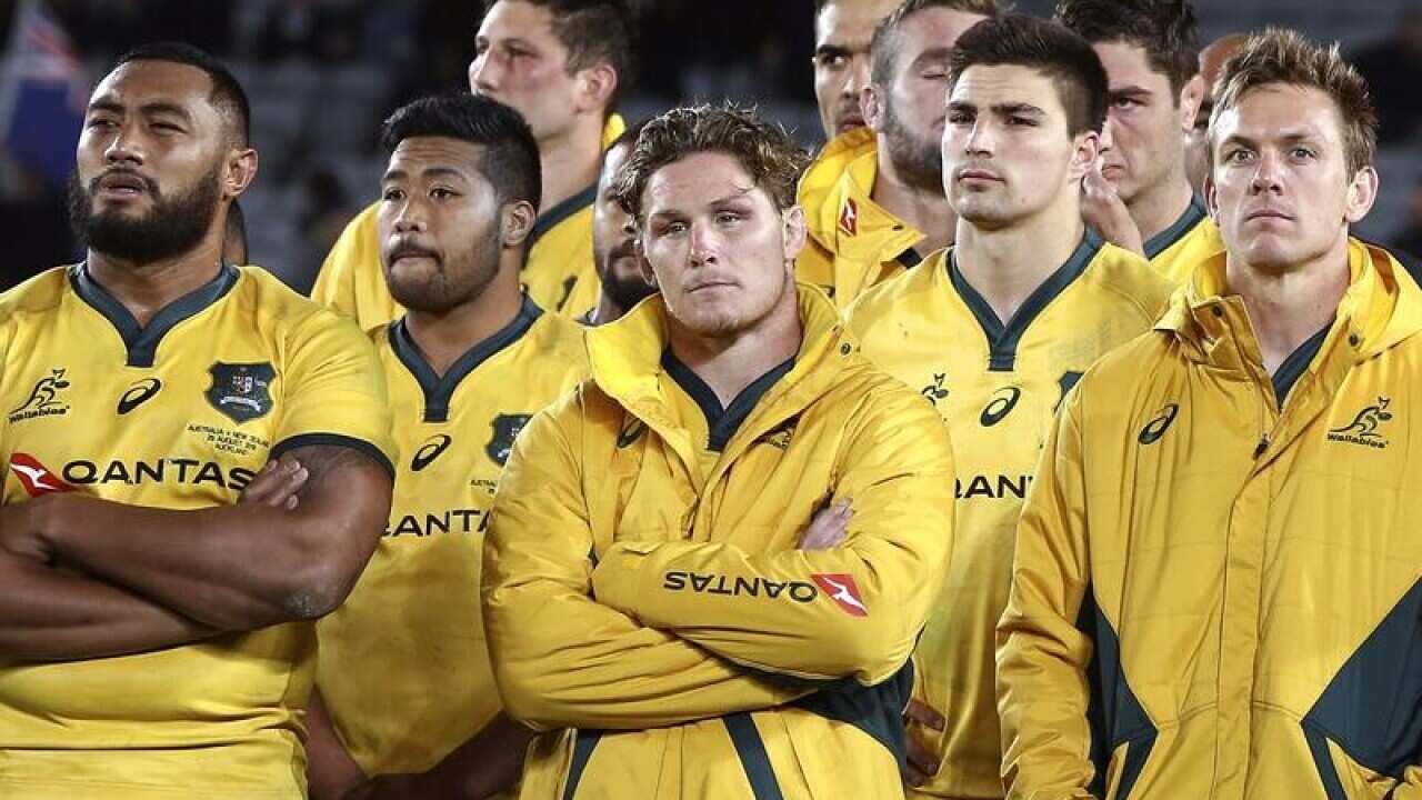 Wallabies captain Michael Hooper and his team