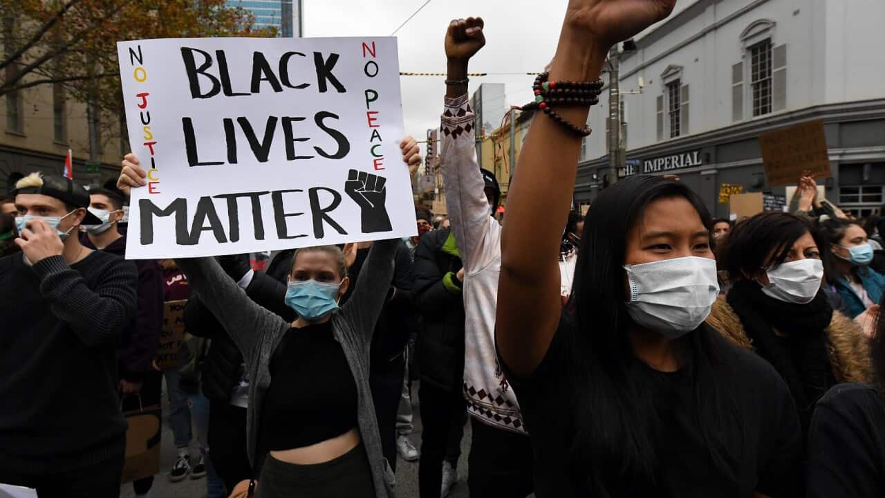 Protesters during the Black Lives Matter rally