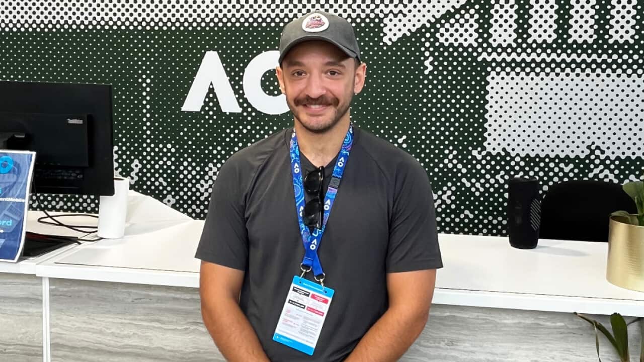 Christos Tsilimigras at Melbourne's Albert Reserve Public Tennis Courts 