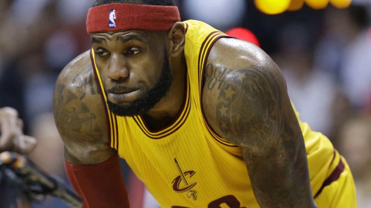 Cleveland Cavaliers forward LeBron James against the Miami Heat
