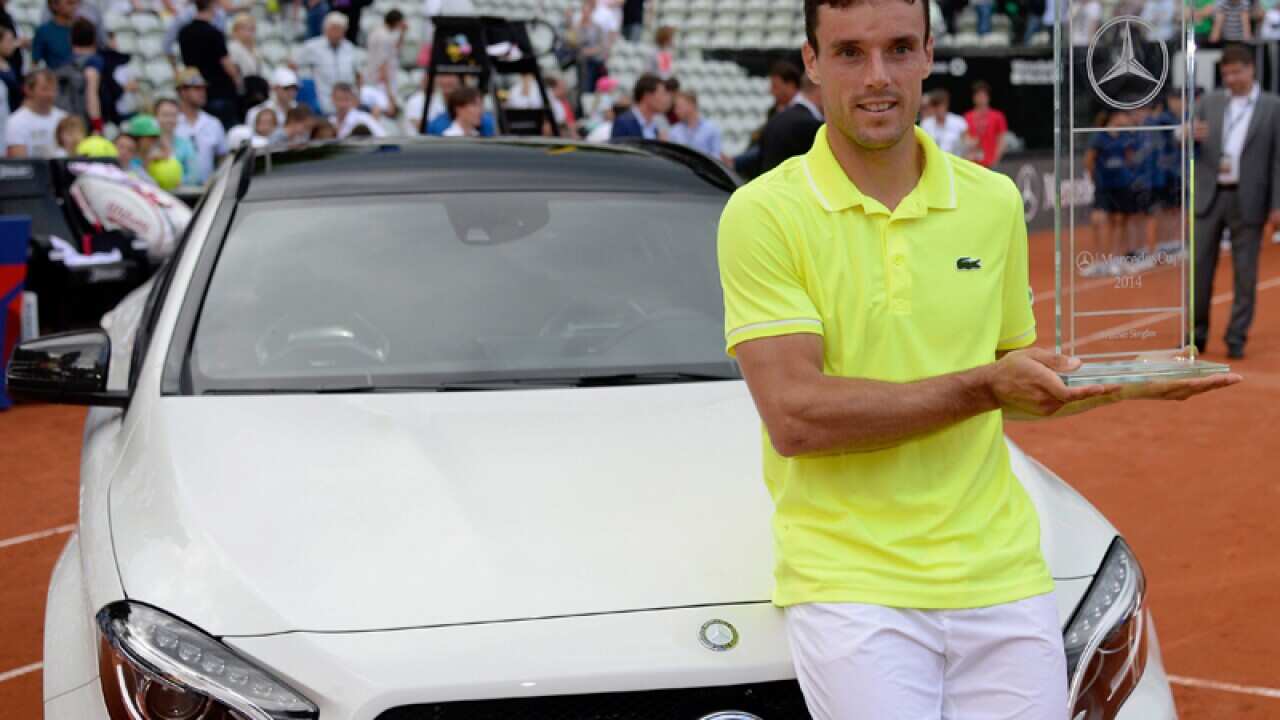 Roberto Bautista Agut celebrates winning the Mercedes Cup