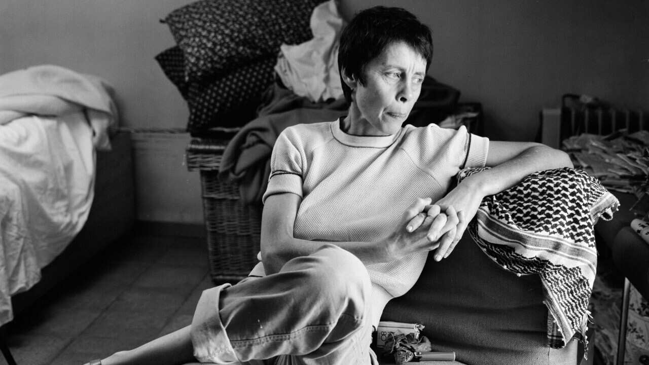 Italian poet Amelia Rosselli (1930 - 1996) at her home, Rome, Italy, 1986