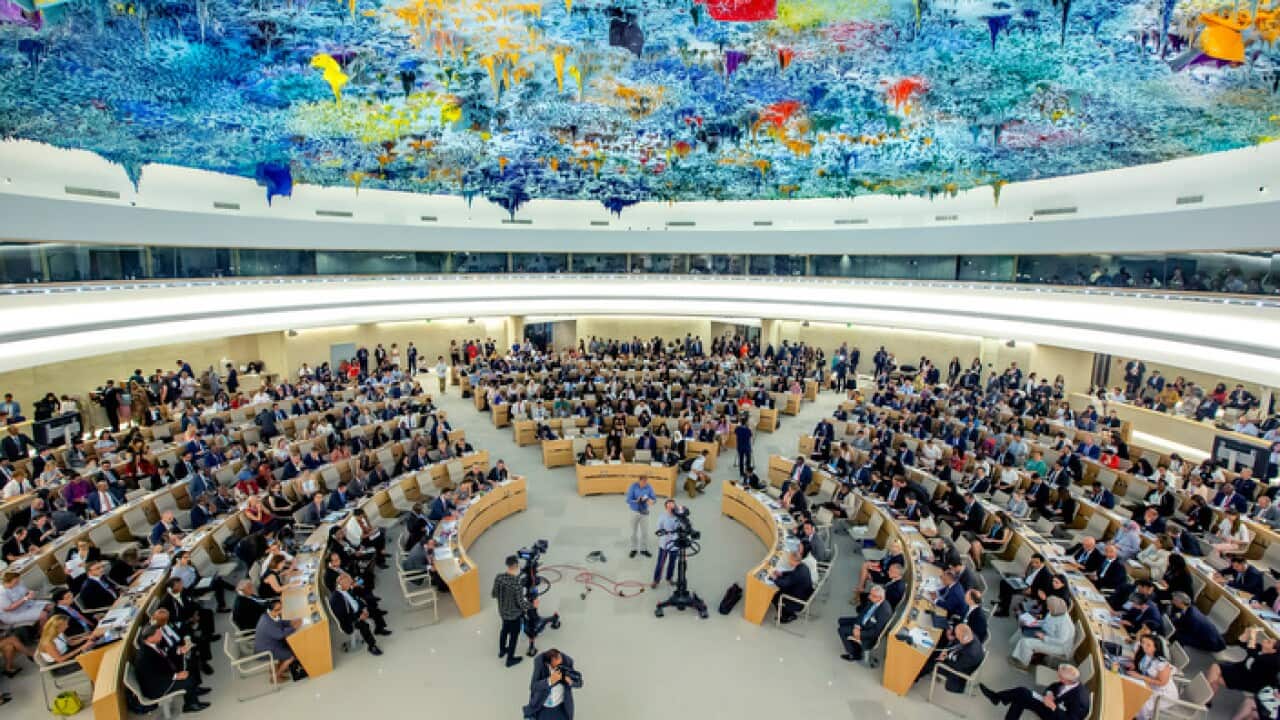 Delegates sit at the opening of the 41th session of the Human Rights Council in Geneva (AAP)