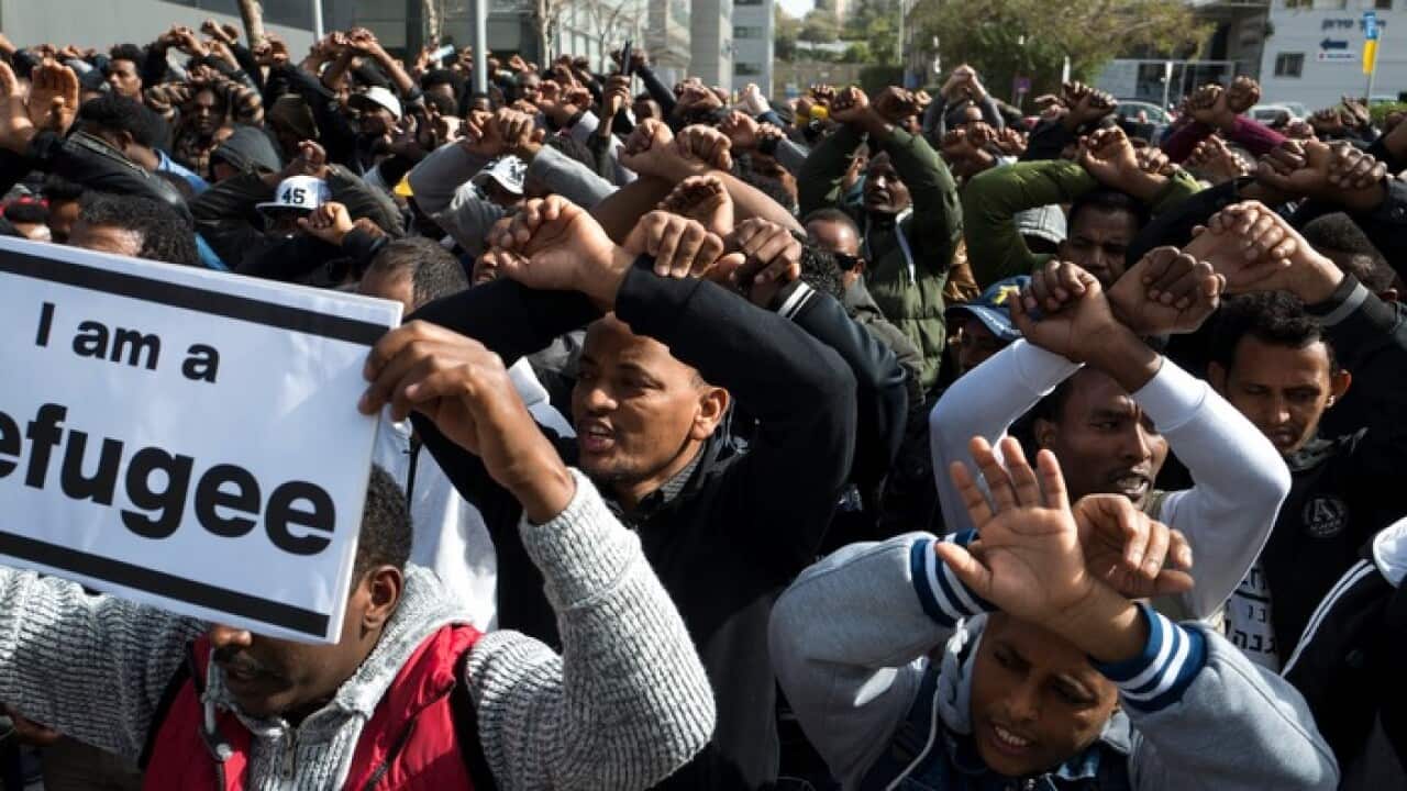Eritrean refugees protest in Israel