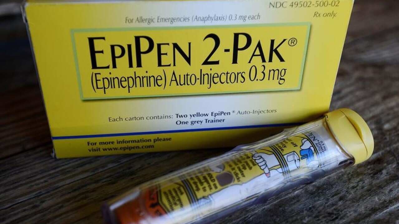 An EpiPen epinephrine auto-injector,