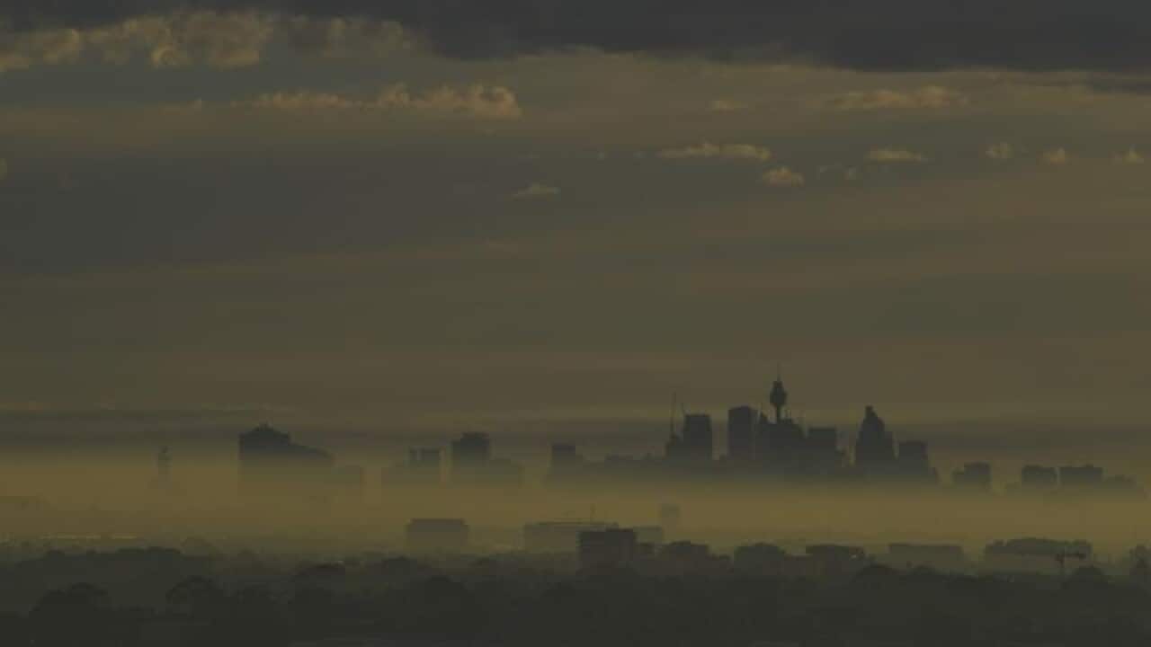 Smoke over Sydney CBD