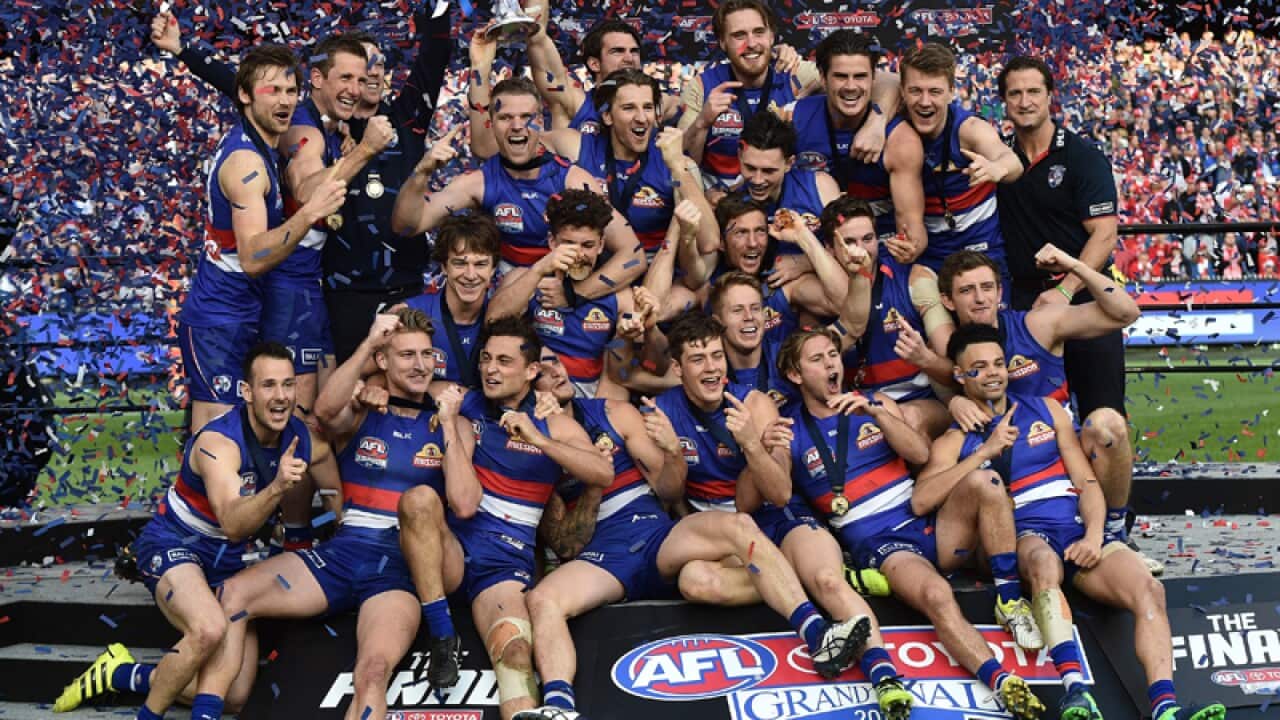 Western Bulldogs players during the 2016 AFL Grand Final