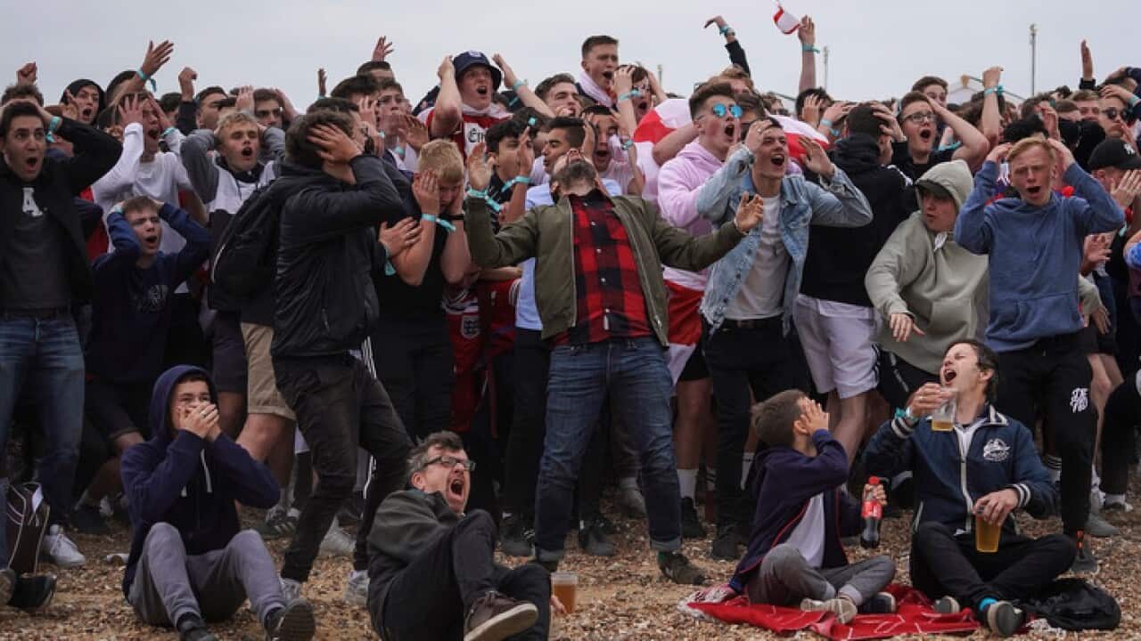 Football Fans Watch England's First Match Of The World Cup Tournament