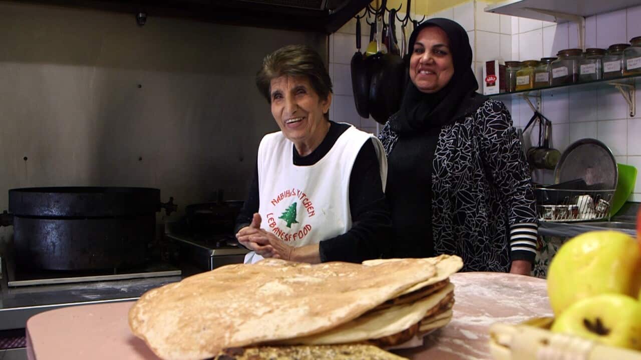 Nabiha and her staff in her famous kitchen.