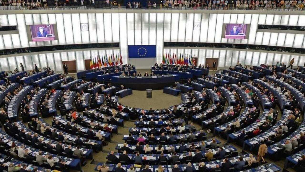 European Parliament's plenary hall.