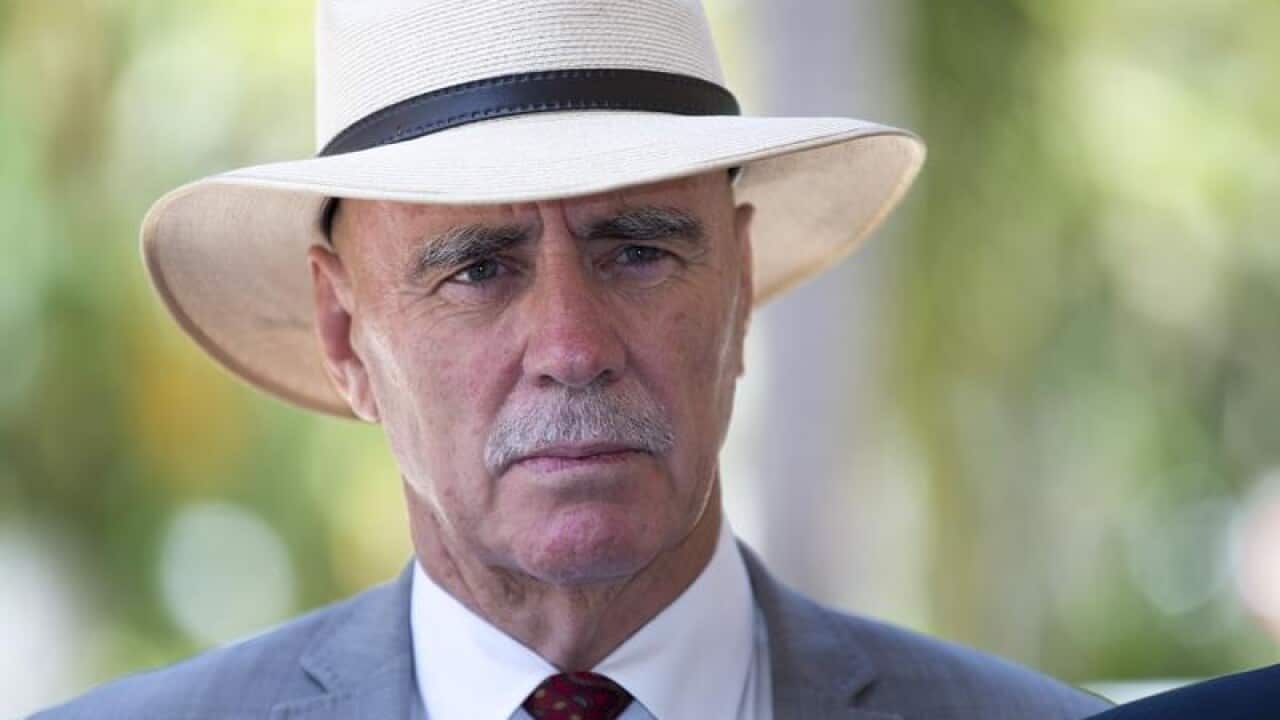 MP Warren Snowdon attends the official welcome home parade.