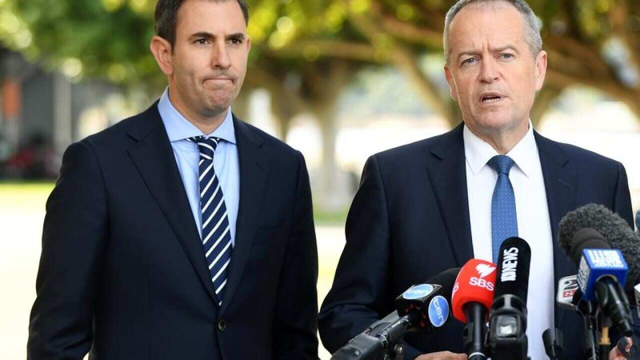 Shadow treasurer Jim Chalmers and former Labor leader Bill Shorten