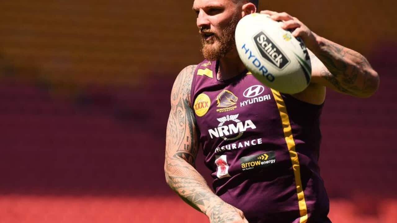 Josh McGuire in action during a Brisbane Broncos training session