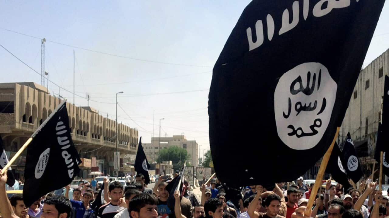 Supporters of Islamic State in Mosul.