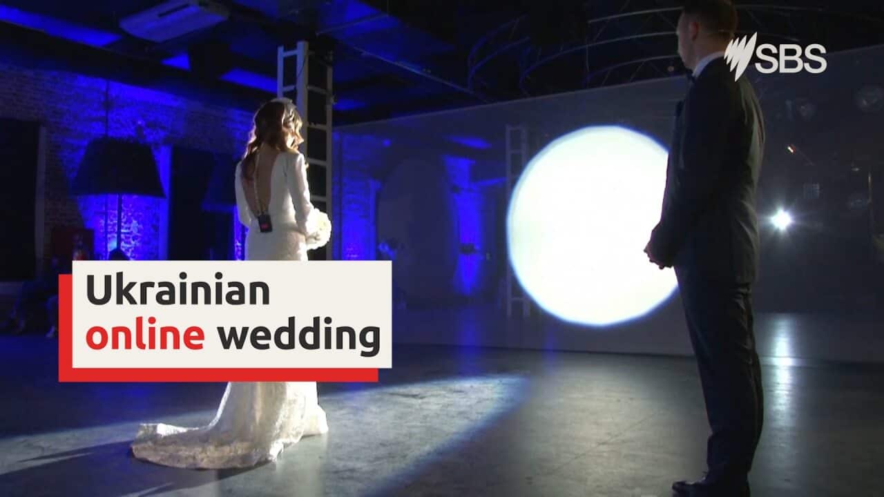 Love beats virus as Ukraine couple throws online wedding