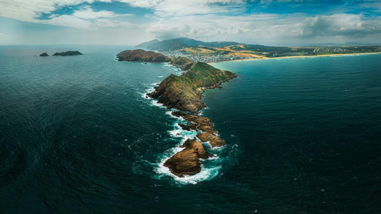 Drone view Eo Gio headland in Quy Nhon