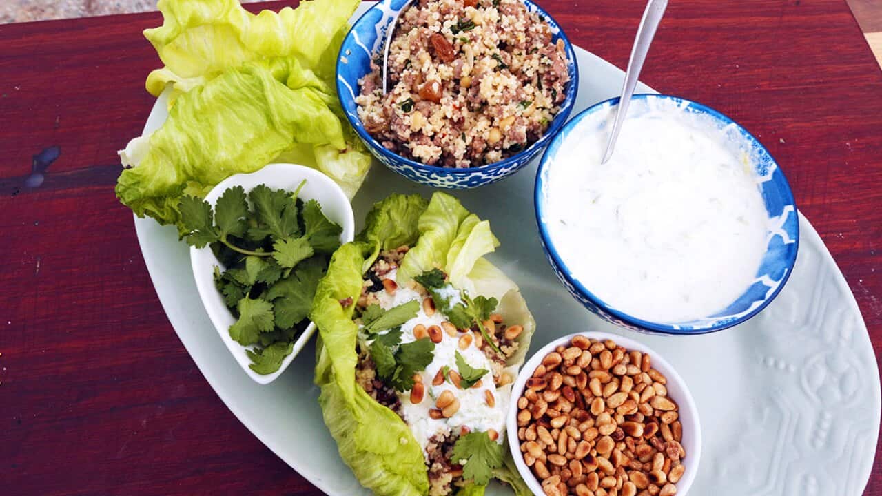 Middle Eastern lamb san choy bau