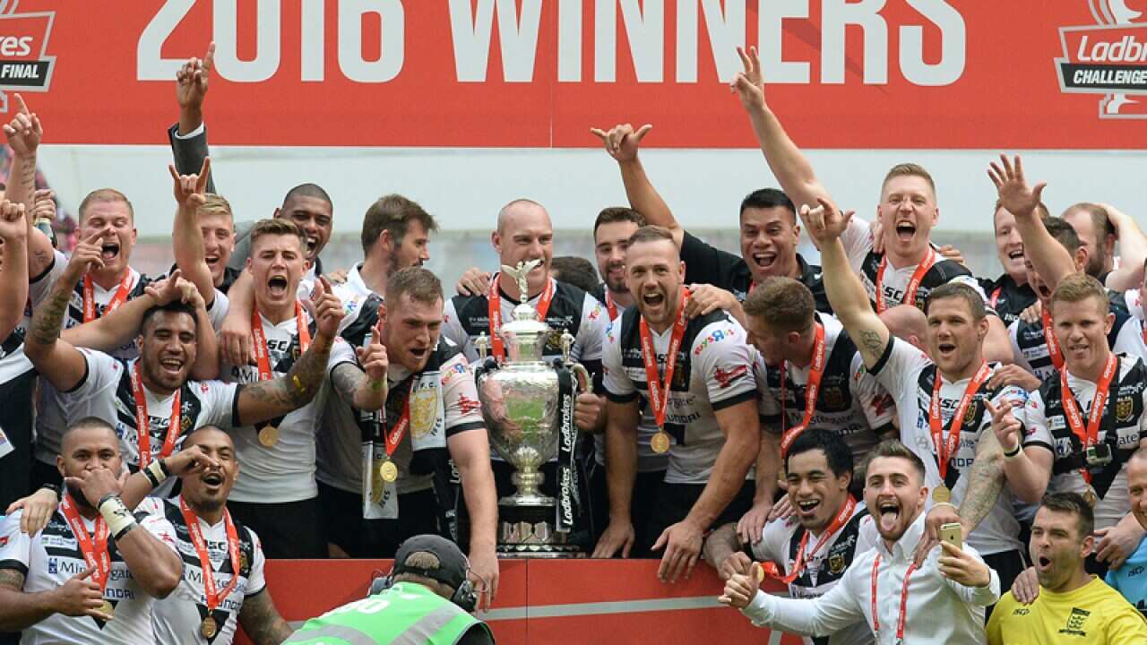 Hull FC players celebrate
