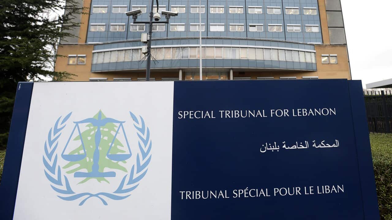 An exterior view of the Special Tribunal for Lebanon, in Leidschendam, Netherlands.
