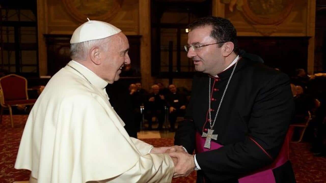 Bishop Tarabay with Pope Francis