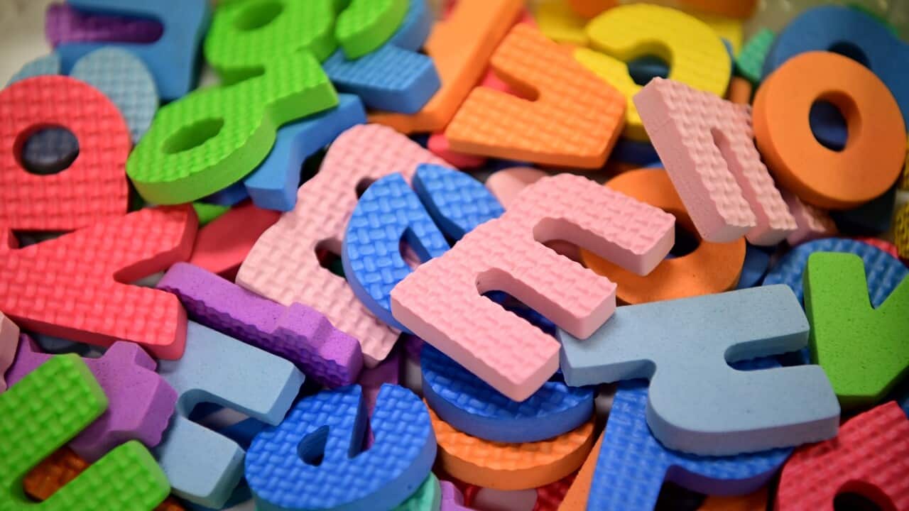 Kindergarten students work