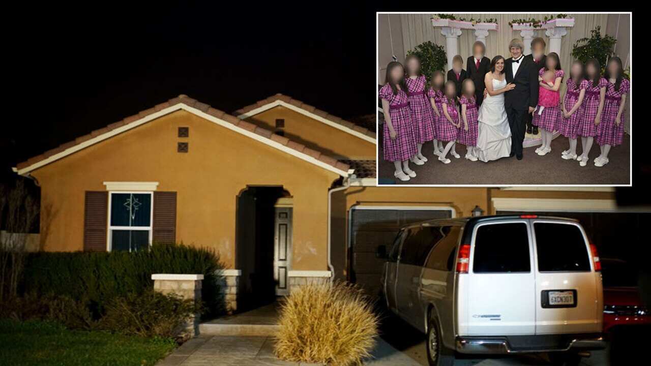 The home where a couple was arrested after police discovered that 13 people had been held captive.