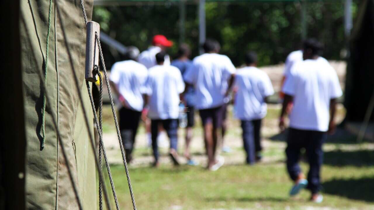 Tent accommodation at detention centre in Nauru