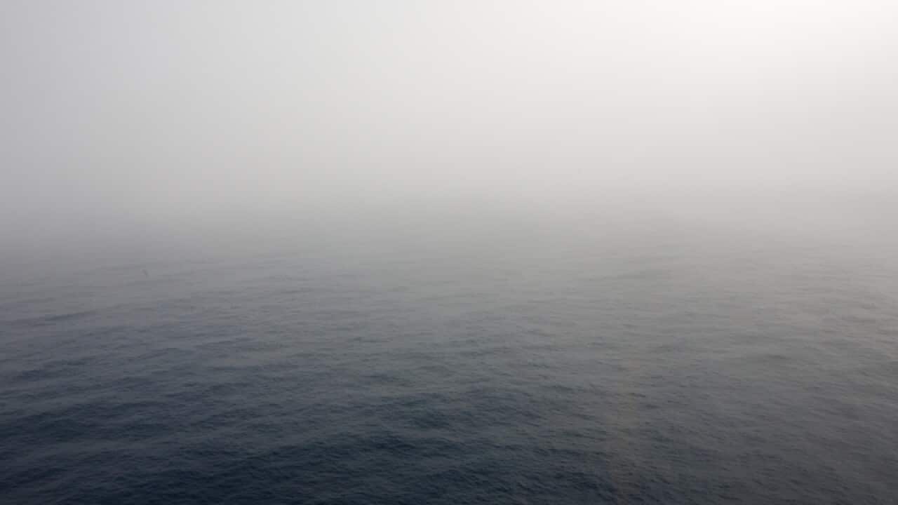View of bad weather and visibility over the southern Indian Ocean