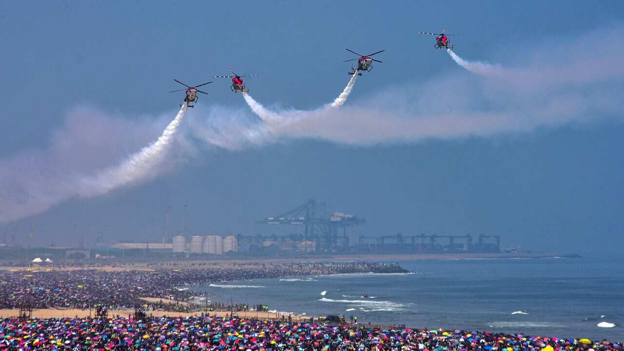 Indian Air Force Aerobatics Show ahead of 92nd anniversary of the Indian Air Force